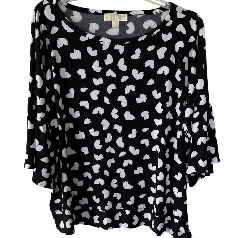 Calvin Klein Size 2X black specked side tie top